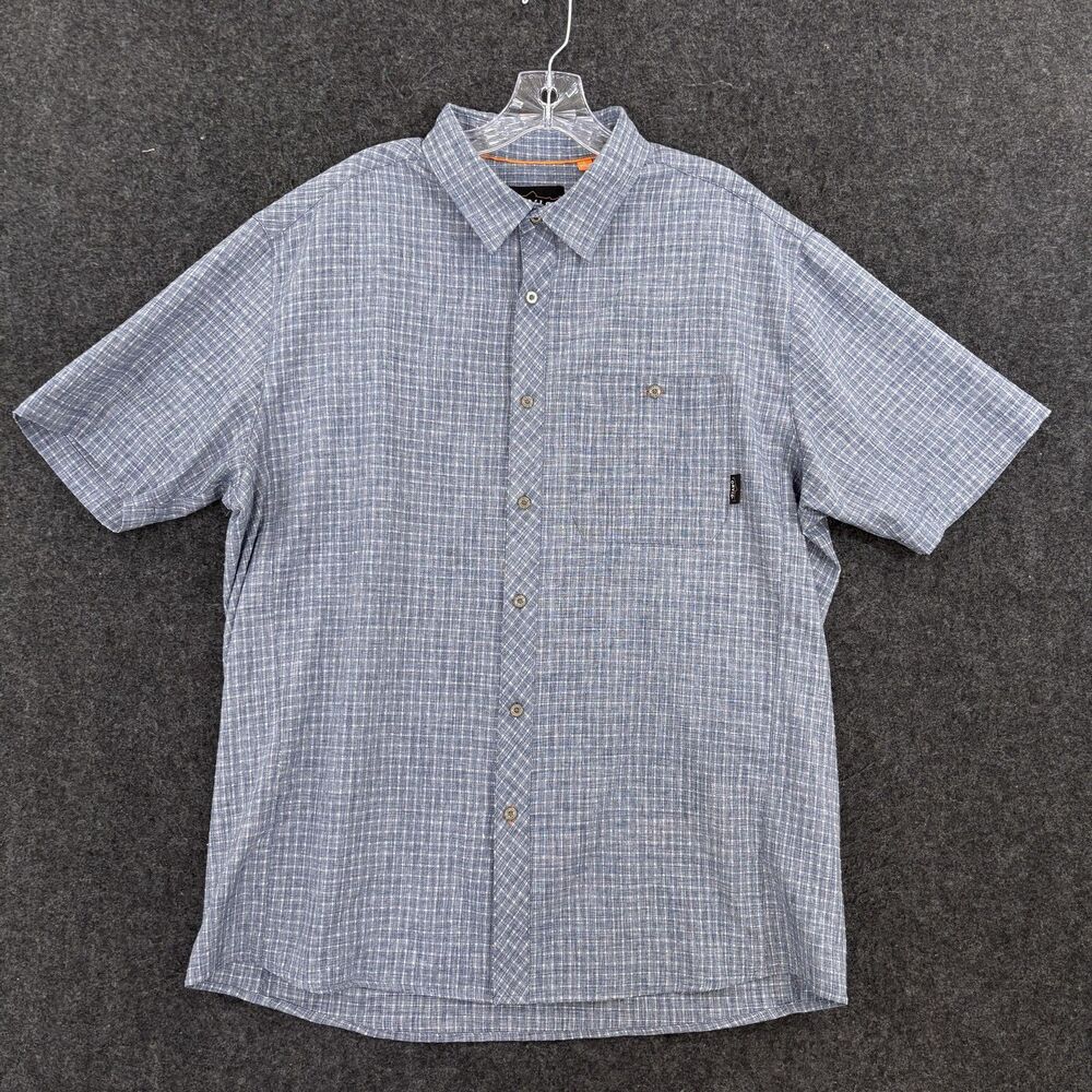Orvis Aerated Cascaded Camp Shirt Men's Large Blue Check Pocket Outdoor Hiking